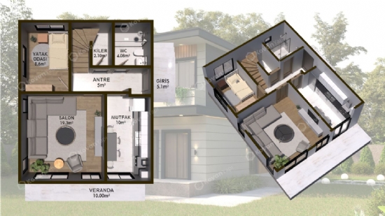 140 m² Çift Katlı GazÇelik Ev