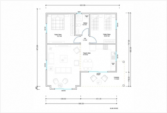 KVN-1086 Gazçelik Yapı 86m²
